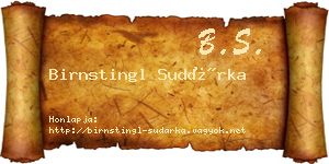 Birnstingl Sudárka névjegykártya